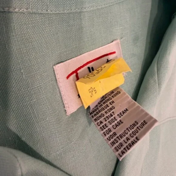 Talbots Linen Button Down Shirt Size 14 Used - Picture 3 of 14